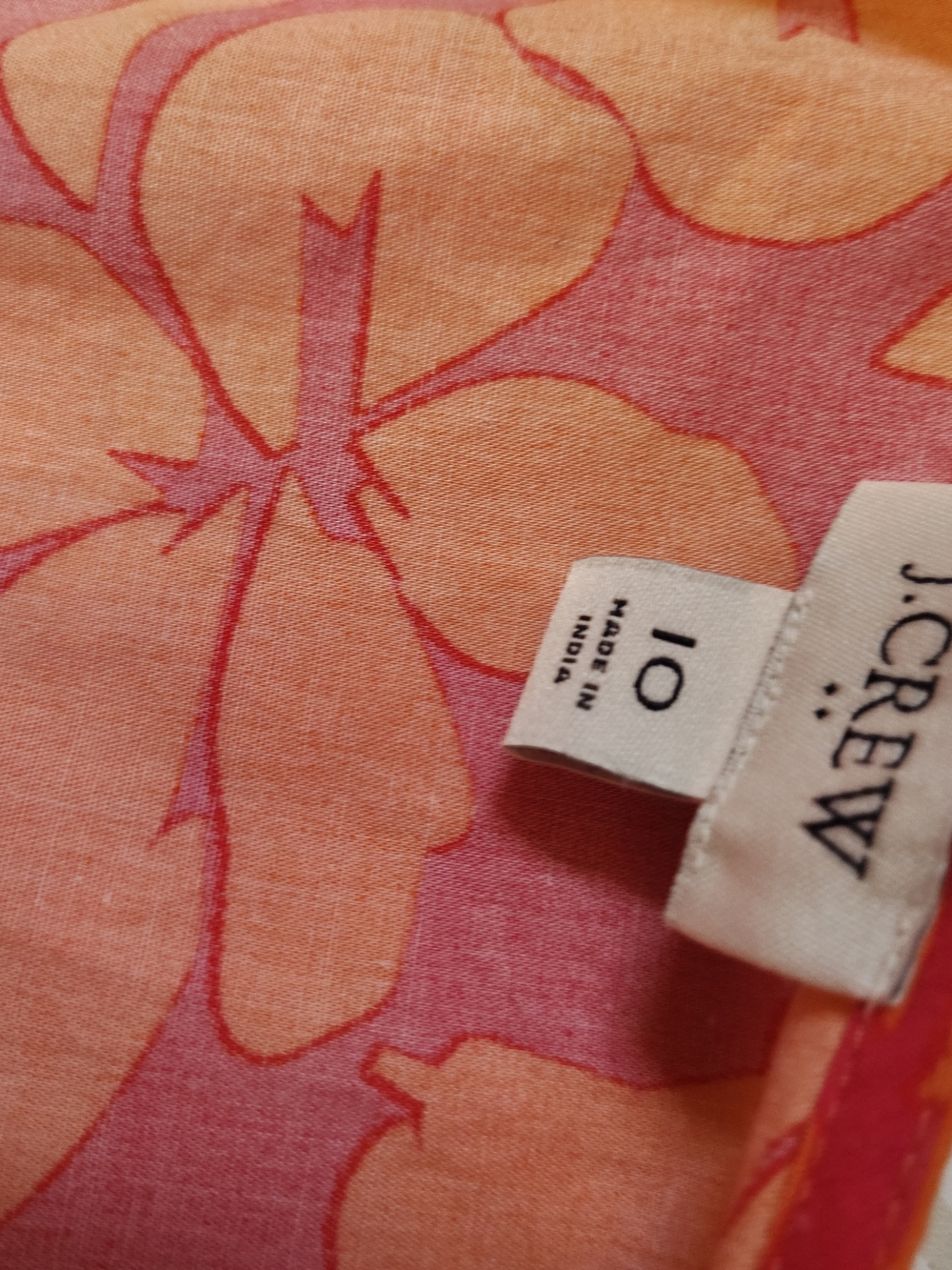 J Crew Women's Orange & Pink Floral V-Neck Maxi Dress Size 10 Vacation Cotton - Picture 5 of 11